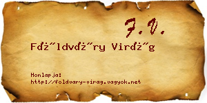 Földváry Virág névjegykártya