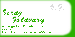 virag foldvary business card