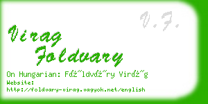 virag foldvary business card